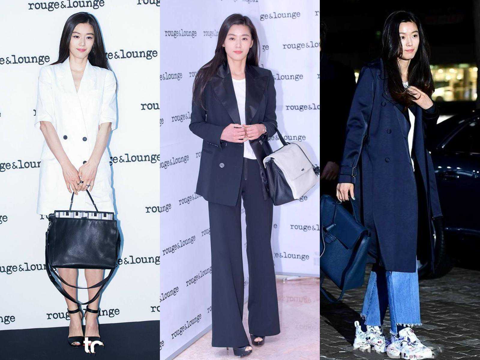 全智贤终于换发型，黑长直换卷发更气质，秀完美天鹅颈美得高调